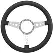 Volante S9 Steering Wheel - With Black Leather Grip, Polished Spokes, And Round Holes