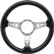 Volante S9 Steering Wheel - Black Ash Wood Grip, Polished Spokes & Round Holes