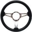 Volante S9 Steering Wheel - Black Ash Wood Grip With Polished Slotted Spokes