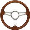 Volante S9 Steering Wheel - Walnut Wood Grip With Polished Slotted Spokes
