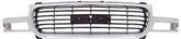 1999-02 GMC Sierra, Yukon; Front Grill Assembly; Chrome Shell with Black Insert