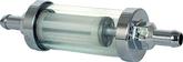 Clear In-Line Fuel Filter; With Chrome End; 5/16" 