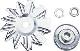 1963-83 GM; Chrome Alternator Fan And Pulley Set; Single Groove