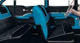 1957 Bel Air 2 Door Sedan Blue Vinyl/Black & Blue Cloth Door Panel Set
