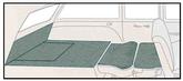 1955-57 Two-Ten, One-Fifty; 2 Door Wagon; 5-Piece Rear Cargo Area Carpet Set; Loop; Light Green