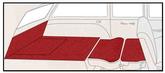 1955-56 Bel Air, Two-Ten; 2-Door Wagon; 5 Piece Rear Cargo Area Carpet Set; Daytona Weave; Red