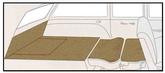 1955-56 Bel Air, Two-Ten; 2-Door Wagon; 5 Piece Rear Cargo Area Carpet Set; Daytona Weave; Beige