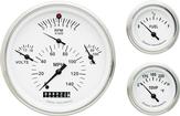 1957 Chevrolet White Face Tetra Series Gauge Set with Curved Glass