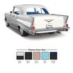 1955-57 Chevrolet Bel Air; Pinpoint Vinyl Convertible Top; with Plastic Window; White / Black