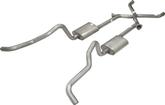 1955-57 Chevrolet Wagon Crossmember-Back X-Change Pipe 2-1/2" Exhaust System with Race Pro Mufflers
