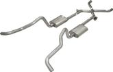 1955-57 Chevy Wagon Crossmember-Back X-Change Pipe 2-1/2" Exhaust System with Street Pro Mufflers