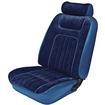 1979-80 Mustang Ghia Coupe Low Back Premium Full Set Seat Upholstery - Blue Cloth and Blue Vinyl