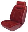 1979-80 Mustang Ghia Hatchback Low Back Premium Full Set Seat Upholstery - Red Cloth / Red Vinyl
