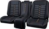 TMI Products Pro-Classic Sport-X; Universal Complete Low Back Bucket Seats; Premium Vinyl; Brass Grommets / Red Stitching