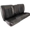 TMI Products; Pro-Series Deluxe Sport-X 60" Bench Seat, Premium Vinyl, Black Grommets; Charcoal Black/White Stitching