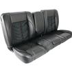 TMI Products; Pro-Series Deluxe Sport-VXR 60" Bench Seat, Premium Vinyl, Black Grommets; Charcoal Black/White Stitching