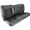 TMI Products; Pro-Series Deluxe Sport-VXR 60" Bench Seat, Premium Vinyl, Brass Grommets; Charcoal Black/Black/White/Brass/White