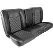 TMI Products; Pro-Series Deluxe Sport-DD 60" Bench Seat; Charcoal Black Premium Vinyl;/White