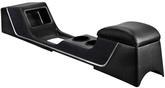1964-66 Mustang Convertible Sport R Full Length Console, 2-Tone With Chrome, w/o A.C. Black /Black/Black