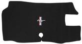 1971-73 Ford Mustang; Carpet Trunk Mat; Black With Tri-Bar Logo; Fastback