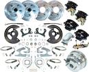 1955-58 4 Wheel Power Disc Brake Conversion Set with 11" Drilled Rotors & Chrome Booster/Master
