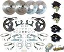 1955-64 Chevrolet Full-Size 4 Wheel Manual Disc Brake Conv Set with 11" Drilled/Slotted Rotors
