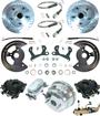 1955-58 Front Power Disc Brake Conversion Set with 11" Drilled Rotors, Chrome Master / Booster