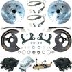 1955-64 Chevy Manual Front Disc Brake Conversion Set w/11" Drilled Rotors & Chrome Master Cylinder