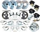 1959-64 Chevy 4 Wheel Power Disc Brake Conversion Set w/11" Drilled Rotors & Chrome Booster/Master