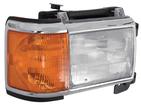 1987-91 Ford F-150, F-250, F-350, Bronco; Headlamp Assembly; with Chrome Trim; Passenger Side