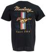 T-Shirt; "Mustang Since 1964" Golden Running Pony With Tri-Bar; Black; Extra Large