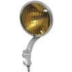 1936-38 Chrome Fog Light; Ribbed Amber Glass Lens with Chrome Bracket