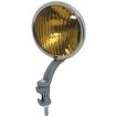 1936-38 Chrome Fog Light; Ribbed Amber Glass Lens with Painted Bracket