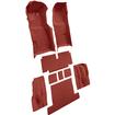 1971-75 Chevrolet Corvette; Coupe; Automatic; Complete Molded Carpet Set; w/ Heel Pad; Loop; Red