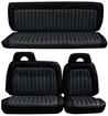 1992-95 GM Pickup Truck with Extended Cab - Encore Velour Upholstery Set - Black / Charcoal