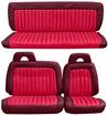 1992-95 GM Pickup Truck with Extended Cab - Encore Velour Upholstery Set - Burgundy / Red