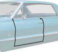 1963-64 GM Full-Size; Front Door Frame Weatherstrip; 4 Door Hardtop, Pair; Electra, LeSabre, Wildcat, DeVille, 98 Dynamic, Bonneville, Catalina, Star Chief