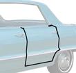 1961-1964 Impala / GM Full-Size; Rear Door Frame Weatherstrip with Clips; 4 Door Hardtop Models; Invicta, LeSabre, Dynamic, Bonneville, Catalina, Wildcat, Jetstar